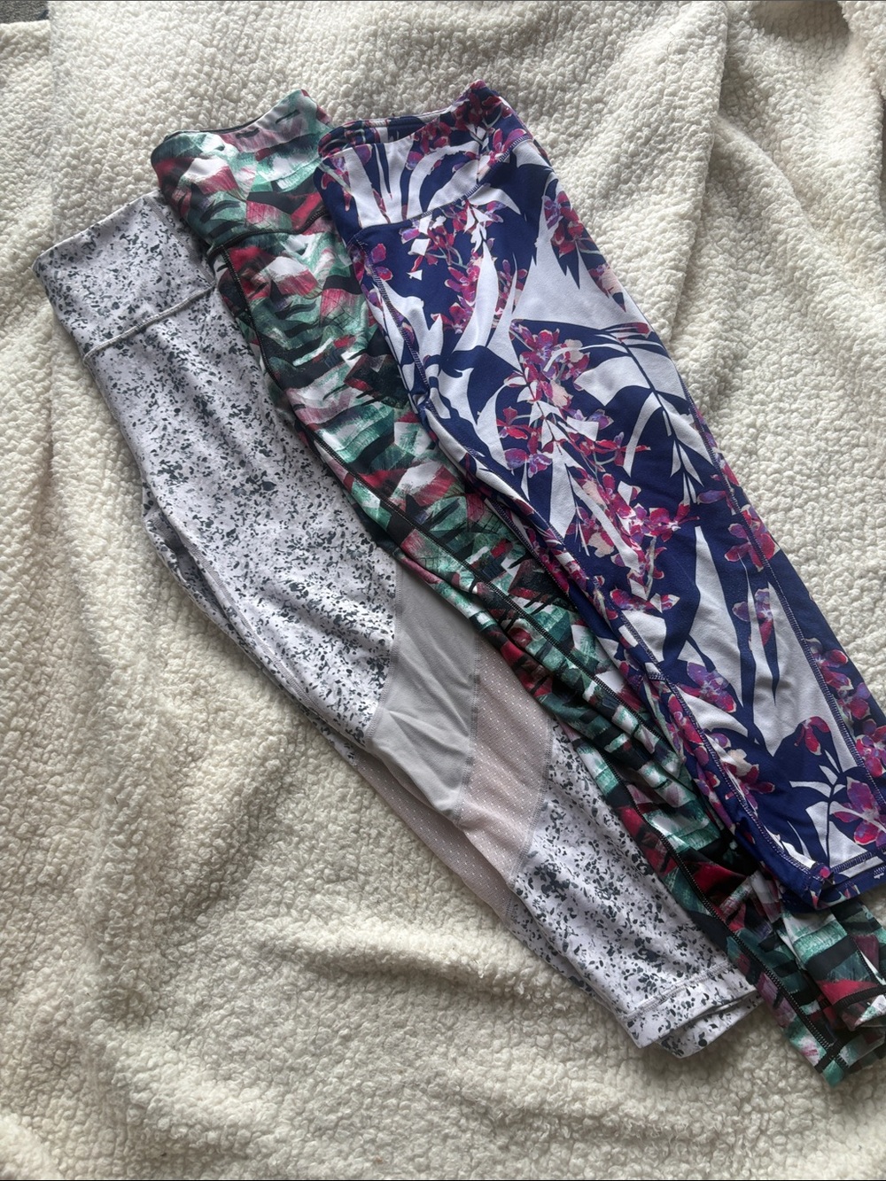 Athleta Women’s Multi-Print Active Leggings in Navy, Green & Gray
